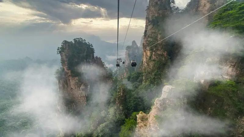 天子山纜車與雲海峰林