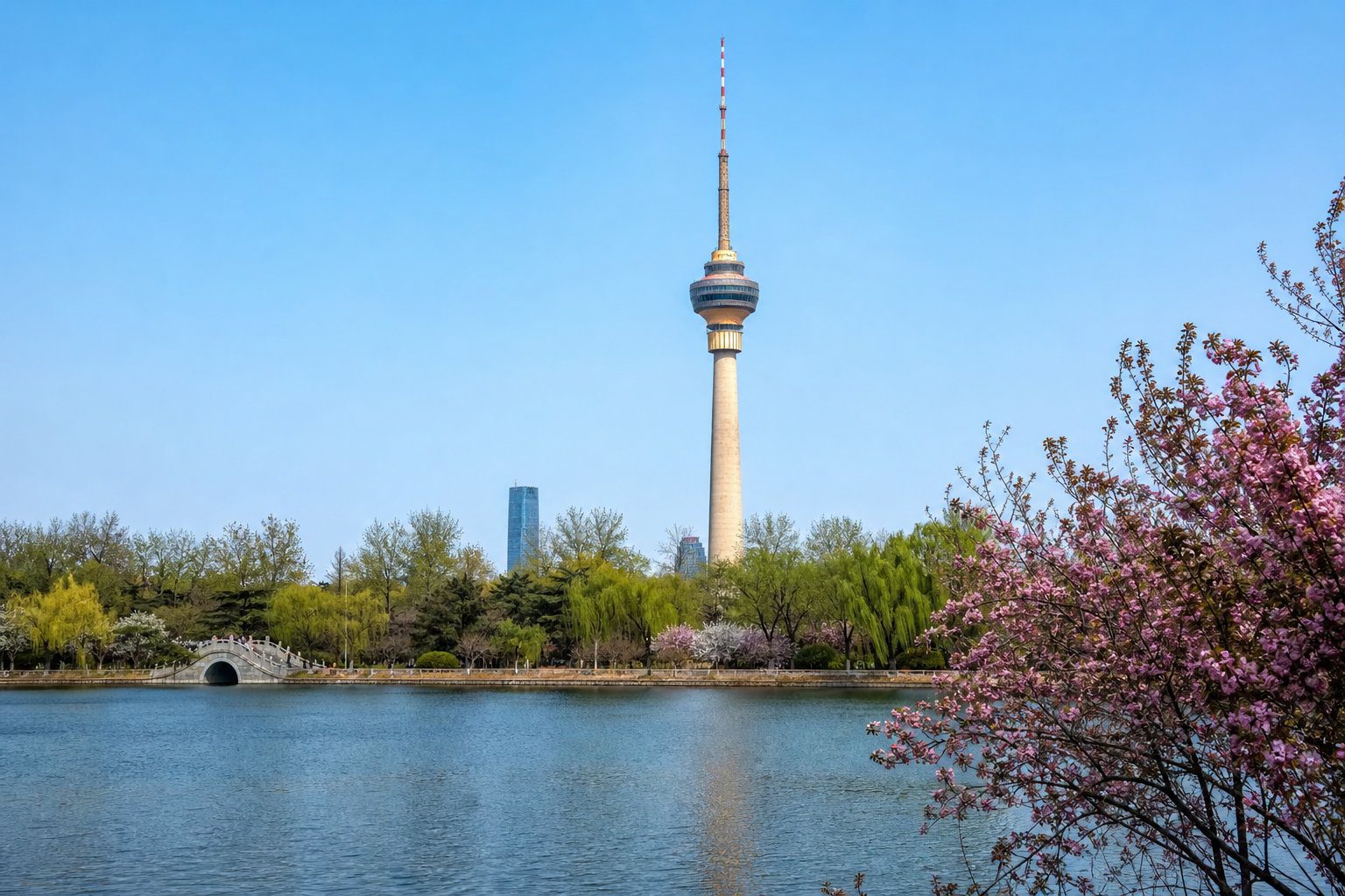 中央電視塔旅遊景觀（AI 生成示意圖）