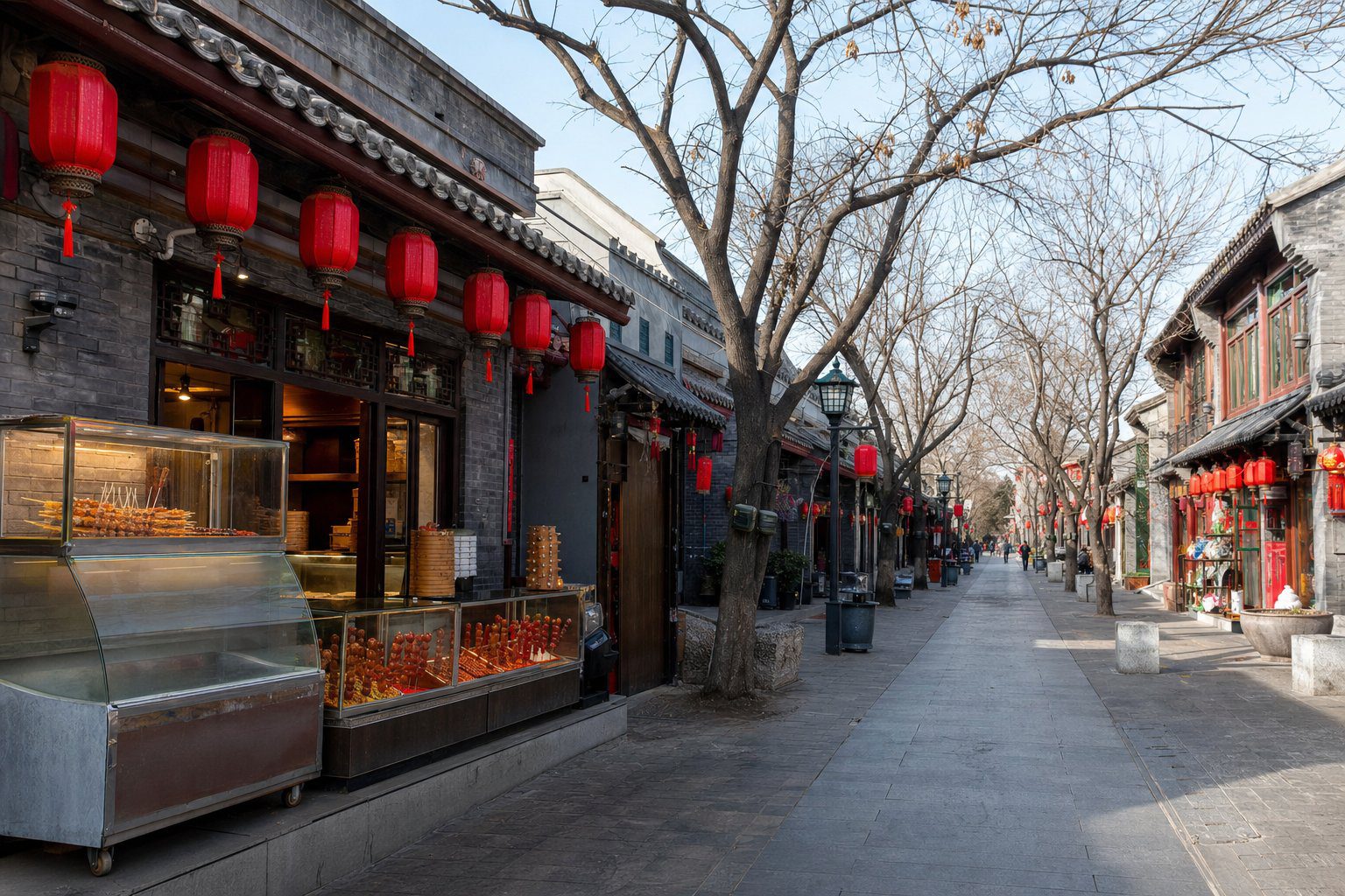護國寺小吃街旅遊景觀（AI 生成示意圖）