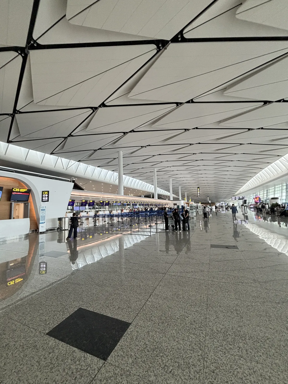 成都天府國際機場出發大廳空間與報到區