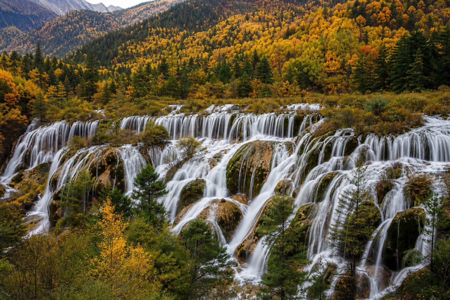 諾日朗瀑布旅遊景觀(AI 生成示意圖)