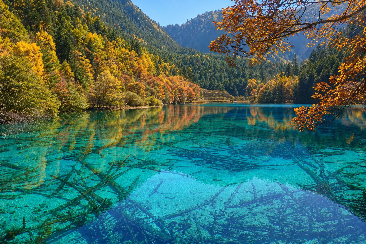 五花海旅遊景觀(AI 生成示意圖)
