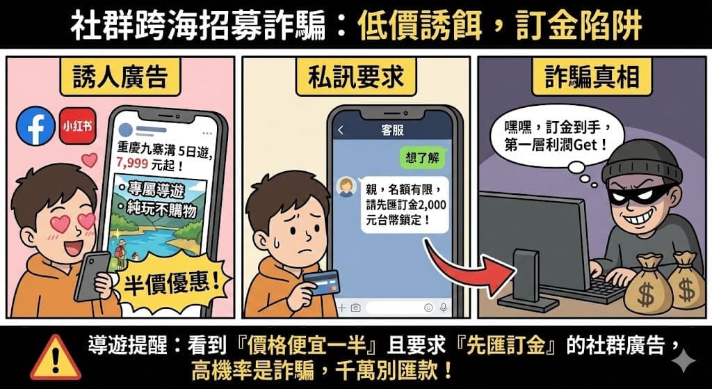 FB臉書等社群平台上落地接私人小團跨海招募套路