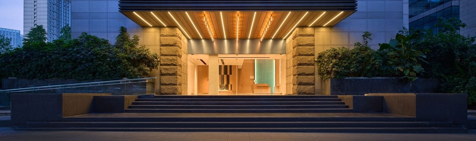 成都天府廣場萬豪萬楓酒店入口門廊
