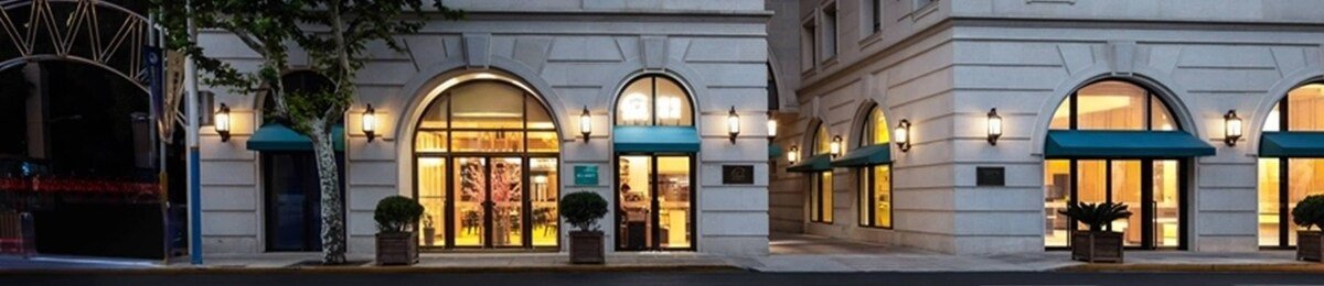 上海靜安萬豪萬楓酒店拱形玻璃主入口