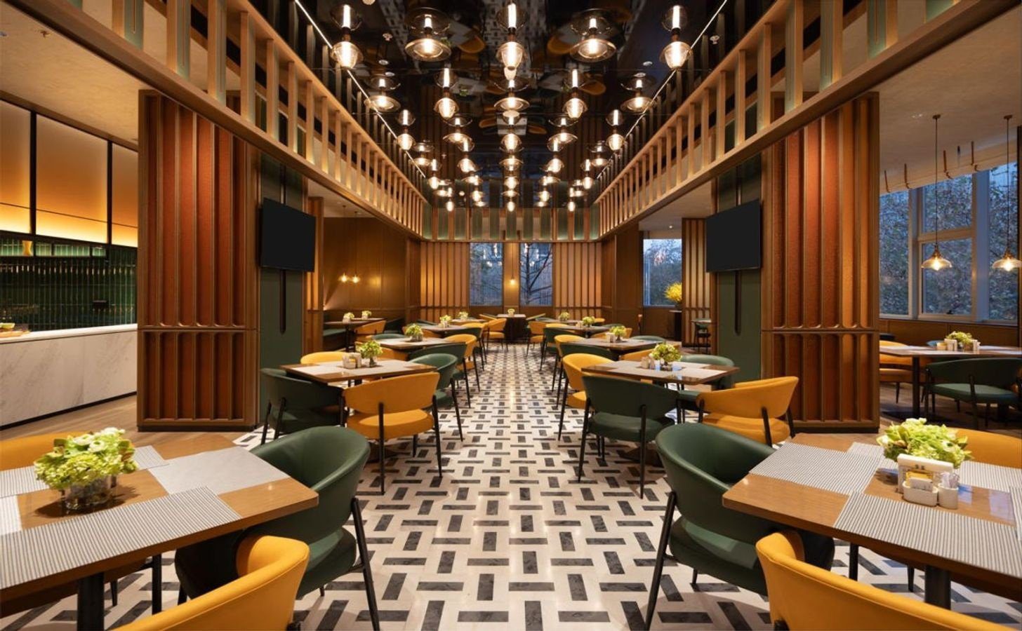 早餐餐廳的用餐座位