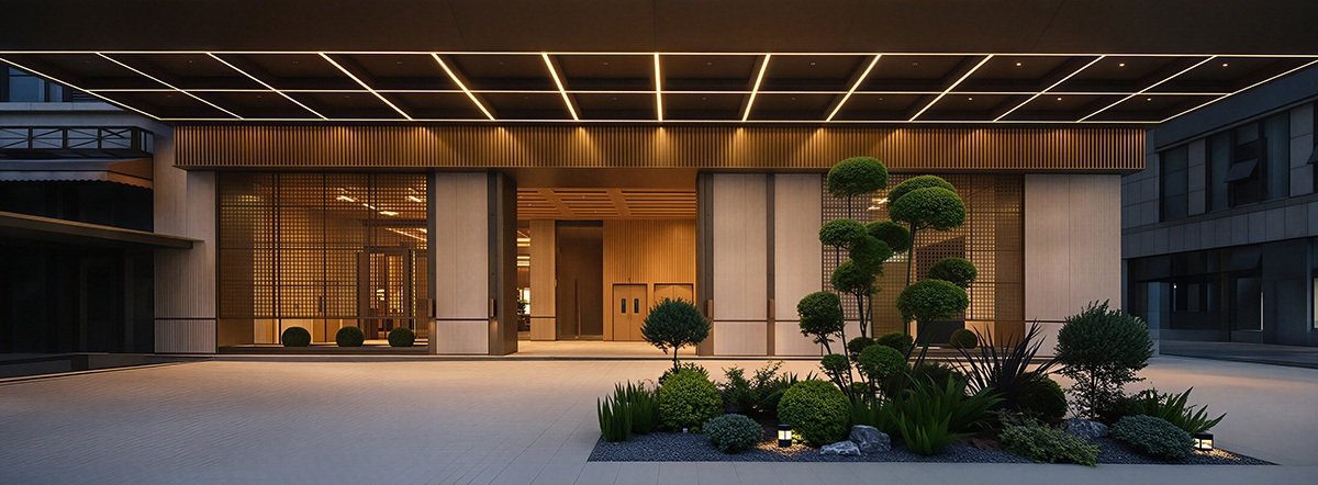 成都金楠天街希爾頓花園酒店本館入口外觀